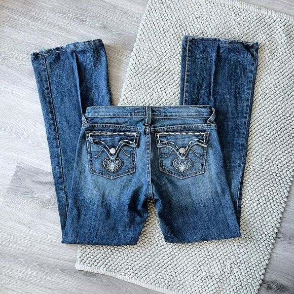 Y2K Low-Rise Kancan Denim Boot Cut Jeans - Picture 1 of 4